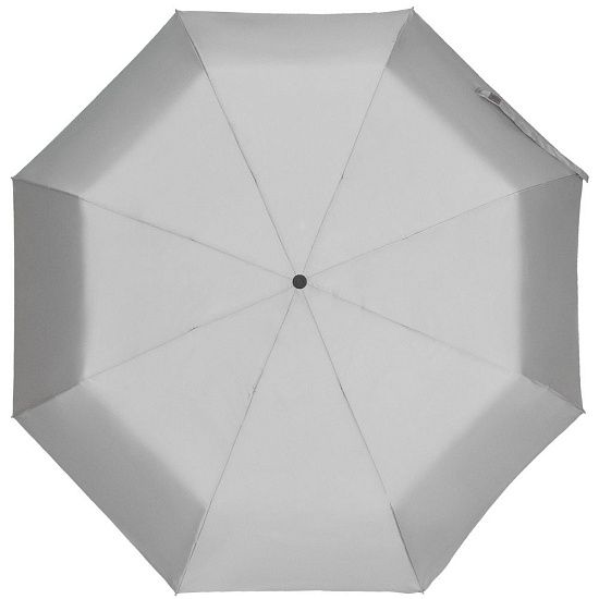 Зонт складной Manifest со светоотражающим куполом, серый - подробное фото