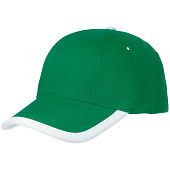 Бейсболка Honor, зеленая с белым кантом - фото