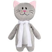 Мягкая игрушка Beastie Toys, котик с белым шарфом - фото