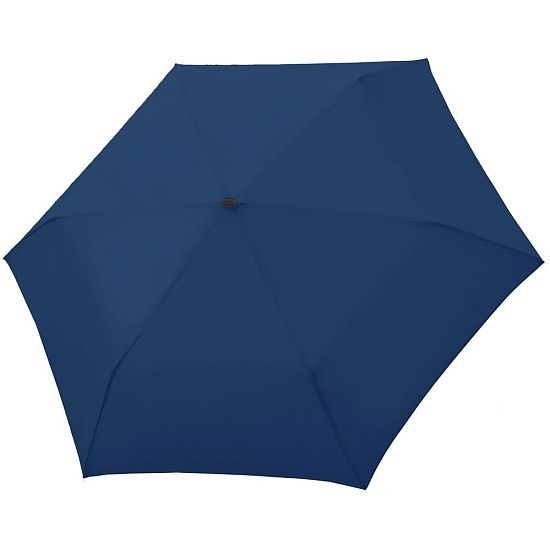 Зонт складной Carbonsteel Slim, темно-синий - подробное фото