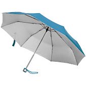 Зонт складной Silverlake, голубой с серебристым - фото