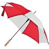 Зонт-трость Milkshake, белый с красным - фото