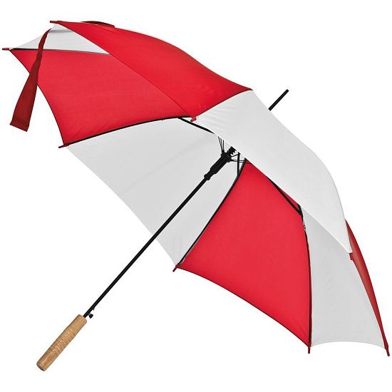 Зонт-трость Milkshake, белый с красным - подробное фото