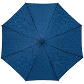 Зонт-трость Magic с проявляющимся рисунком в клетку, темно-синий - фото