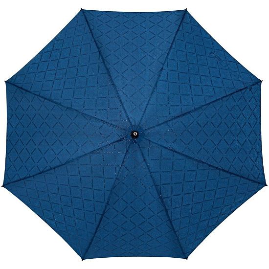 Зонт-трость Magic с проявляющимся рисунком в клетку, темно-синий - подробное фото