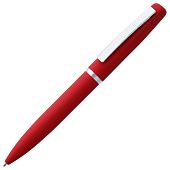 Ручка шариковая Bolt Soft Touch, красная - фото