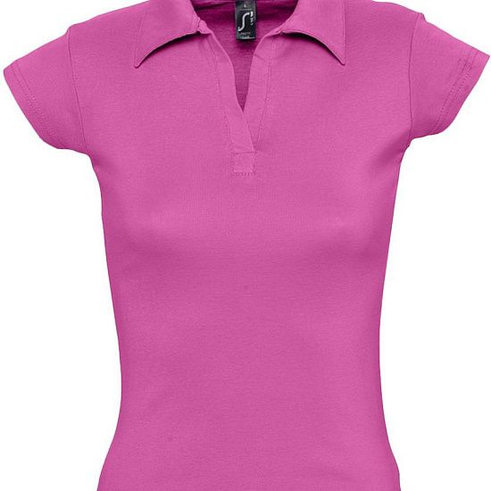 Рубашка поло женская без пуговиц PRETTY 220, ярко-розовая - подробное фото