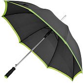 Зонт-трость Highlight, черный с зеленым - фото