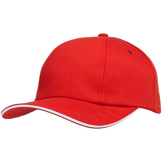 Бейсболка Bizbolka Canopy, красная с белым кантом - подробное фото