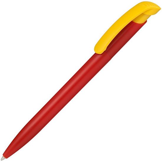 Ручка шариковая Clear Solid, красная с желтым - подробное фото