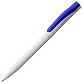 Ручка шариковая Pin, белая с синим - фото