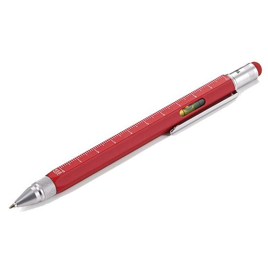 Ручка шариковая Construction, мультиинструмент, красная - подробное фото