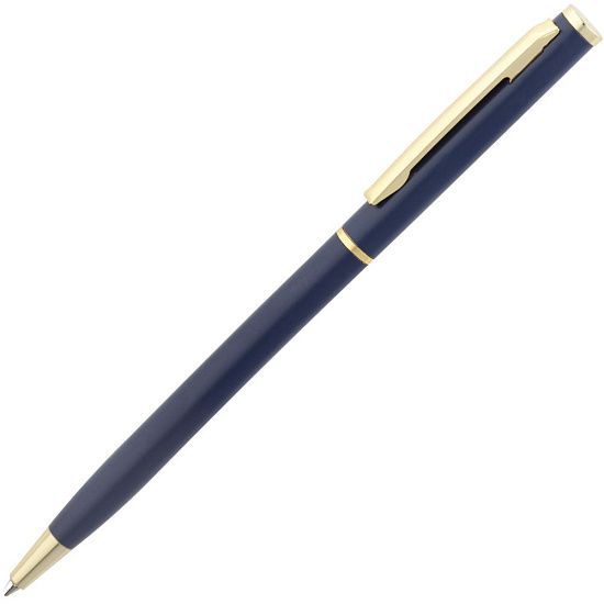 Ручка шариковая Hotel Gold, ver.2, матовая синяя - подробное фото