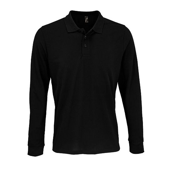 Рубашка поло с длинным рукавом Prime LSL, черная - подробное фото