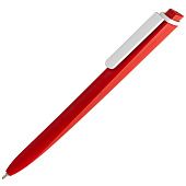 Ручка шариковая Pigra P02 Mat, красная с белым - фото