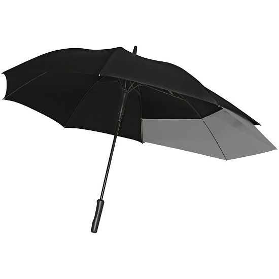 Зонт-трость Fiber Move AC, черный с серым - подробное фото