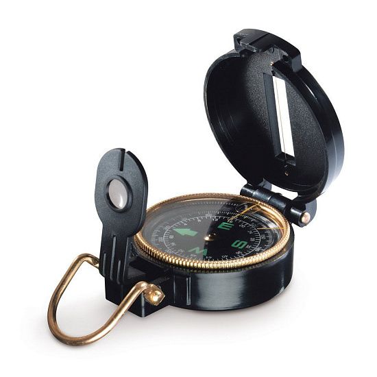 Туристический компас Azimuth, черный с золотой каймой - подробное фото
