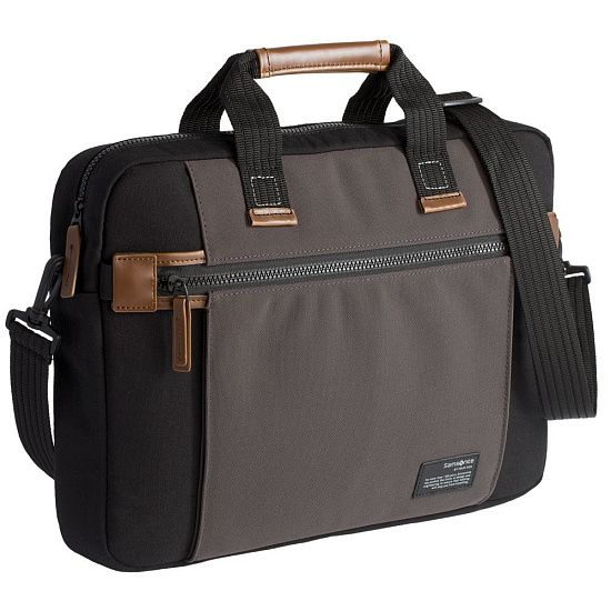 Сумка для ноутбука Sideways Laptop Bag, черная с серым - подробное фото