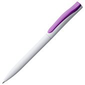Ручка шариковая Pin, белая с фиолетовым - фото