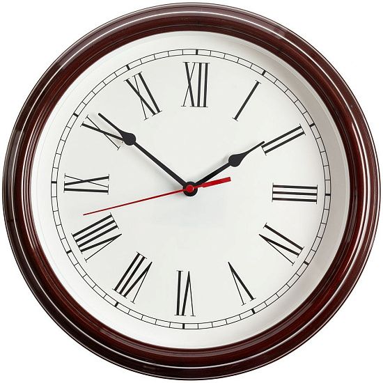 Часы настенные Flat Circle, коричневые - подробное фото
