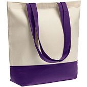 Холщовая сумка Shopaholic, фиолетовая - фото