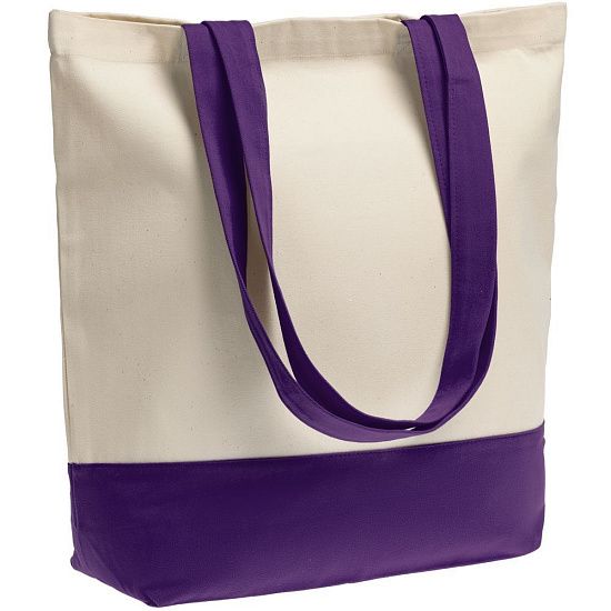 Холщовая сумка Shopaholic, фиолетовая - подробное фото