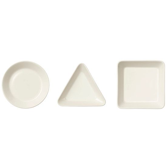 Набор Teema из трех тарелок, белый - подробное фото