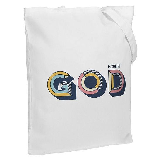 Холщовая сумка «Новый GOD», белая - подробное фото