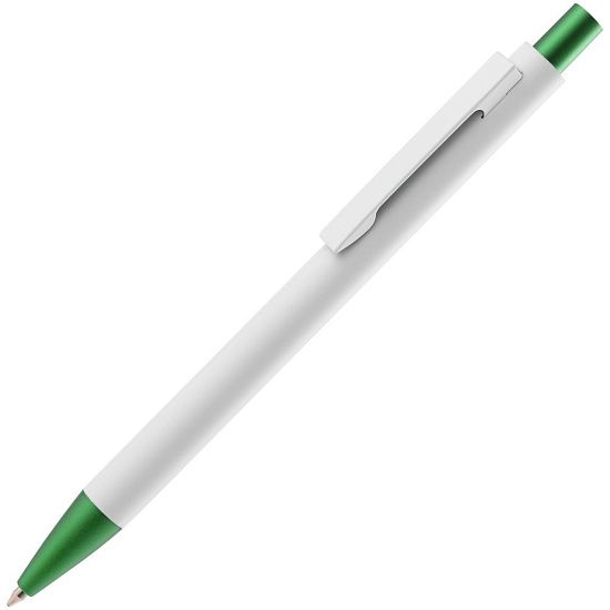 Ручка шариковая Chromatic White, белая с зеленым - подробное фото