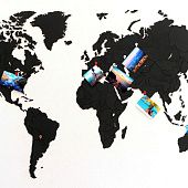 Деревянная карта мира World Map True Puzzle Small, черная - фото