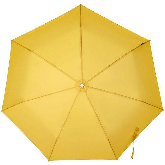Складной зонт Alu Drop S, 3 сложения, 7 спиц, автомат, желтый (горчичный) - подробное фото