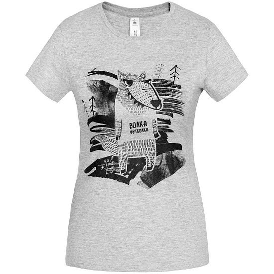 Футболка женская «Волка футболка», серый меланж - подробное фото