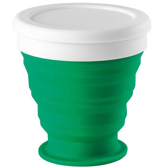 Складной стакан с крышкой Astrada, зеленый - подробное фото