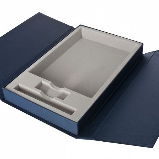 Коробка Three Part под ежедневник, флешку и ручку, синяя - подробное фото
