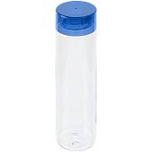 Бутылка для воды Aroundy, прозрачная с синей крышкой - фото