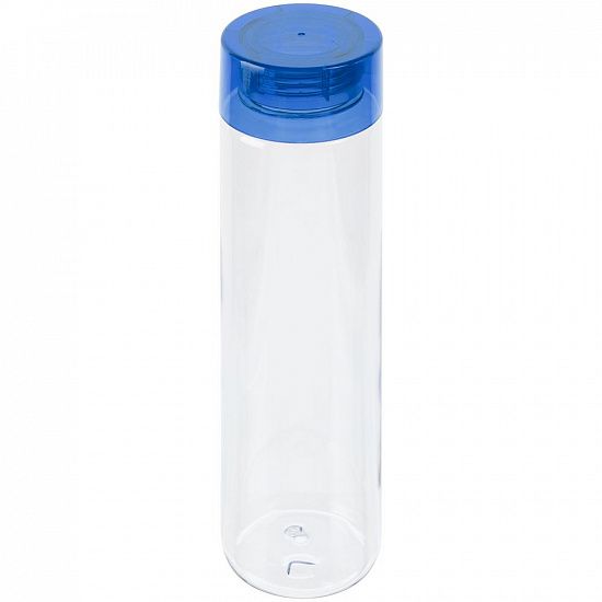 Бутылка для воды Aroundy, прозрачная с синей крышкой - подробное фото