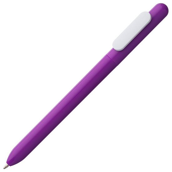 Ручка шариковая Slider, фиолетовая с белым - подробное фото