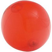 Надувной пляжный мяч Sun and Fun, полупрозрачный красный - фото