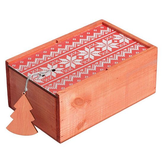 Коробка деревянная «Скандик», малая, красная - подробное фото