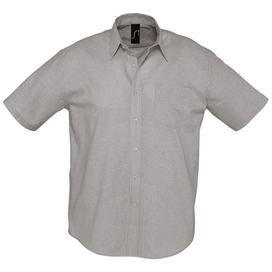Рубашка мужская с коротким рукавом BRISBANE, серая - подробное фото
