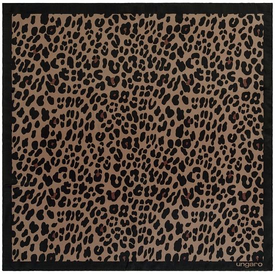 Платок Leopardo Silk, коричневый - подробное фото