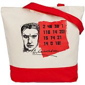Холщовая сумка «Цифровые стихи. Маяковский», красная - фото