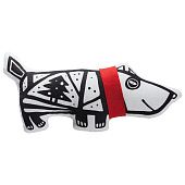 Игрушка «Собака в шарфе», большая, белая с красным - фото