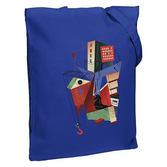 Холщовая сумка Architectonic, ярко-синяя - подробное фото