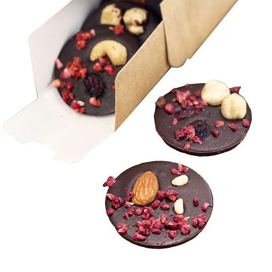 Шоколадные конфеты Mendiants, темный шоколад - подробное фото