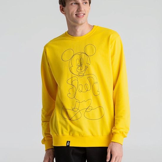 Свитшот с вышивкой Mickey Mouse, желтый - подробное фото