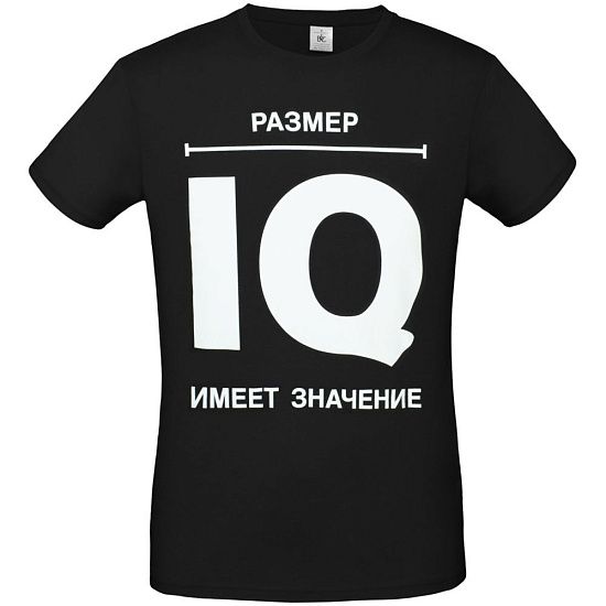 Футболка «Размер IQ», черная - подробное фото