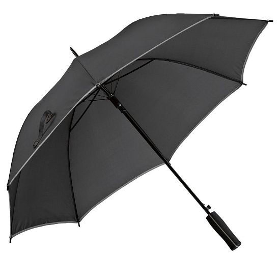 Зонт-трость Jenna, черный с серым - подробное фото