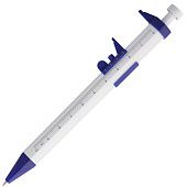 Ручка шариковая «Штангенциркуль», белая с синим - фото