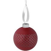 Елочный шар Queen с лентой, 10 см, красный - фото